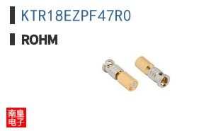 KTR18EZPF47R0 The ROHM Semiconductor KTR18EZPF47R0 is a thick film chip resistor with a resistance of 47 Ohms and a tolerance of ±1%. It is rated for 1/4W power and comes in a 1206 package.