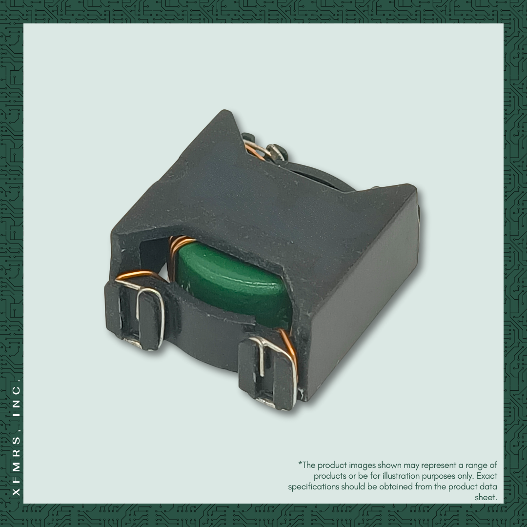 XF0106-CMC6 The XFMRS XF0106-CMC6 is a bobbin-wound common mode choke with a primary inductance of 10 µH and a current rating of 10A. It is designed for SMD mounting.