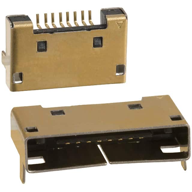 3260-8S2(55) CONN RCPT 8P 0.031 GOLD SMD R/A