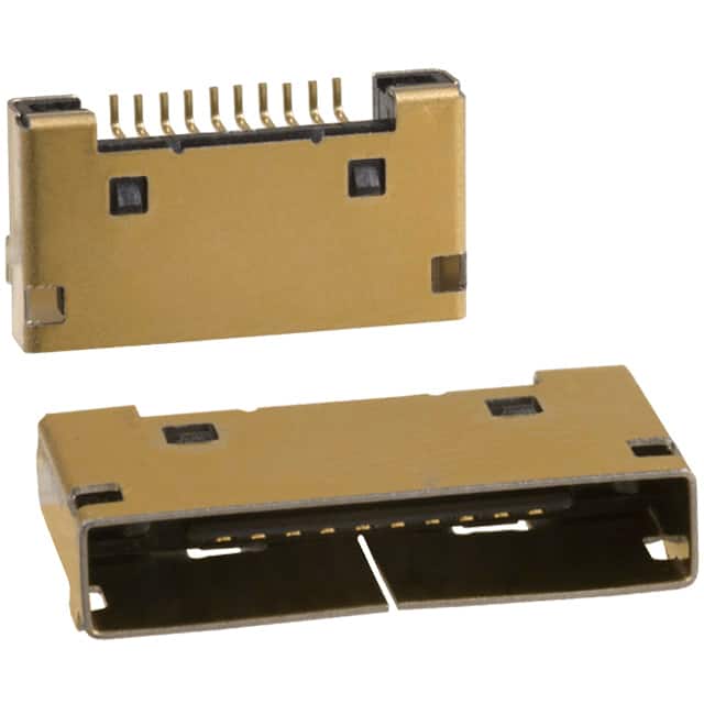 3260-10S1(55) CONN RCPT 10P 0.031 GOLD SMD R/A