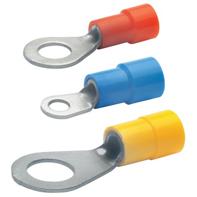 6208 The Klauke 6208 is an insulated ring cable lug designed for wire cross-sections from 0.5 to 1.0 mm² (AWG 20 to 18). It features red insulation for clear identification.