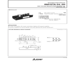 RM15TA-2H The Mitsubishi Electronic RM15TA-2H is a rectifier diode designed for general purpose applications. It features a high reverse voltage rating and a substantial forward current capacity.