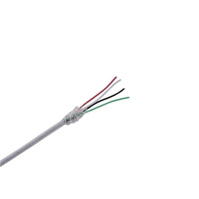 TAU-3019,04-A CABLE 4CON 30AWG WHT SHLD 100'