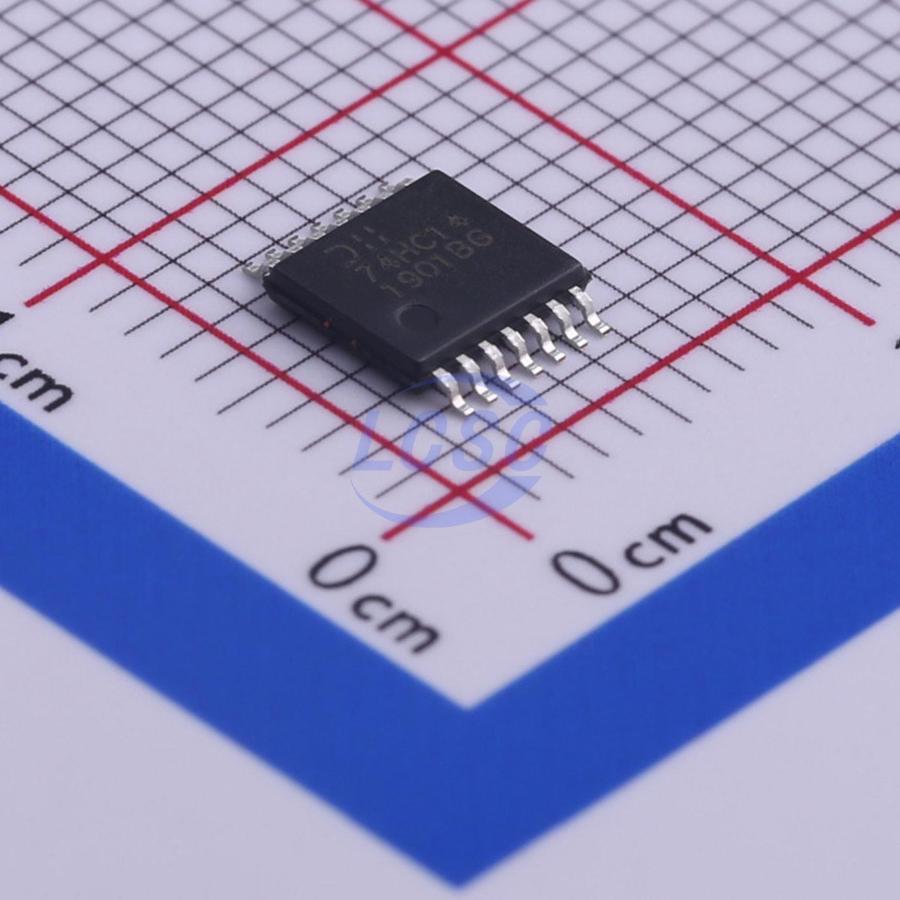 74HC14T14-13 74HC14T14-13 is a hex inverter IC from Diodes Incorporated, containing 6 independent inverter gates. It operates from 2V to 6V with a maximum propagation delay of 21ns at 6V and 50pF load.