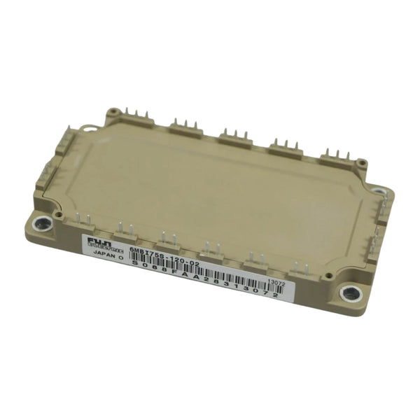 6MBI75S-120-02 The Fuji Electric 6MBI75S-120-02 is an IGBT module designed for high-power industrial applications. It offers a 1200V voltage rating and 75A current rating.