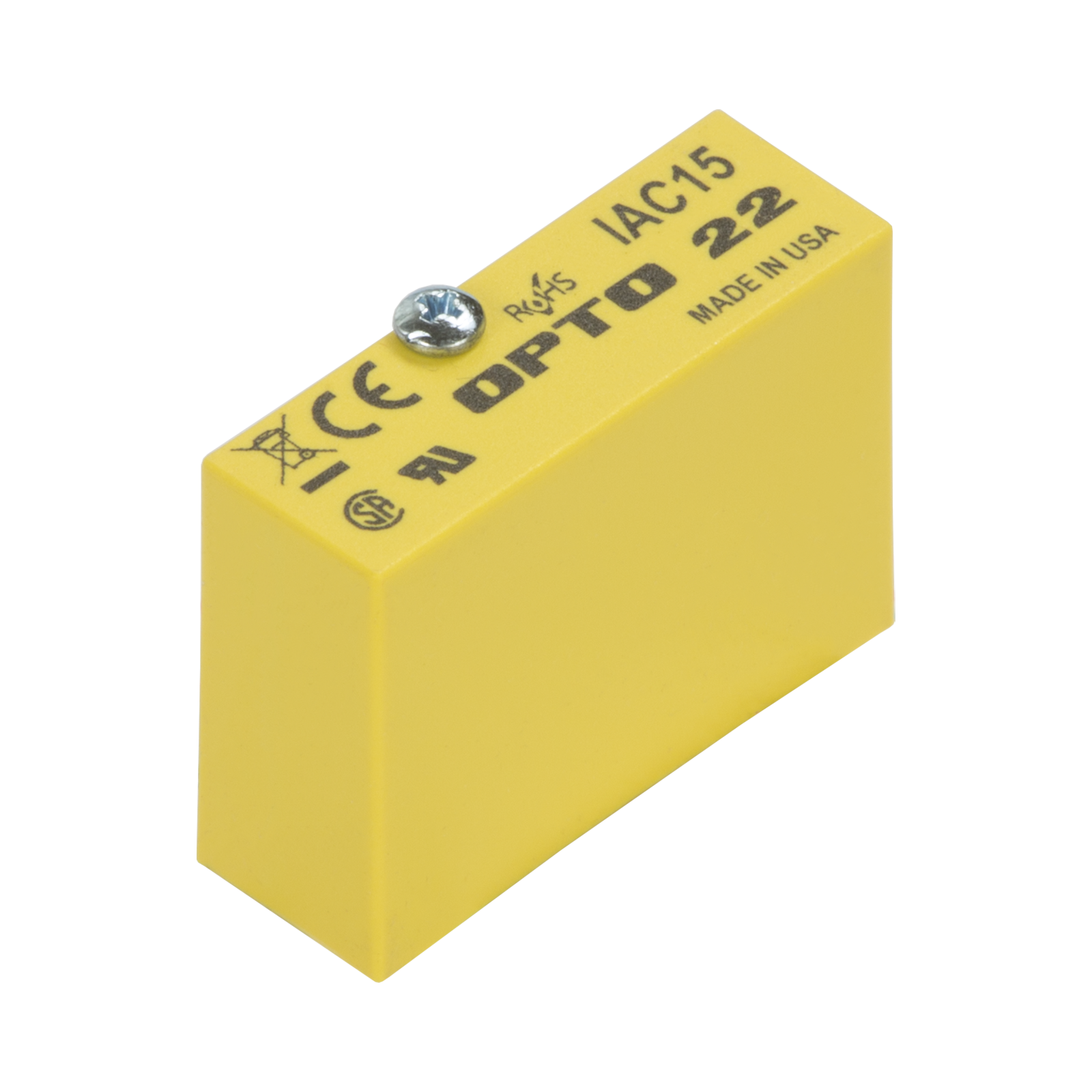 IAC15 The Opto 22 IAC15 is an AC digital input module designed for sensing ON/OFF AC voltage levels. It operates within a 90-140 VAC input range and provides 4000 volts of optical isolation.