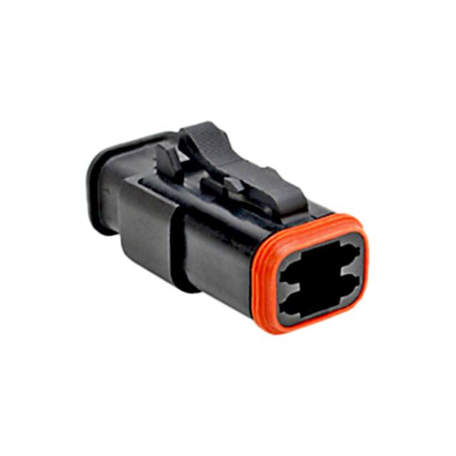 AT06-4S-SR02BLK CONN PLUG HSG 4POS STRAIN RELIEF