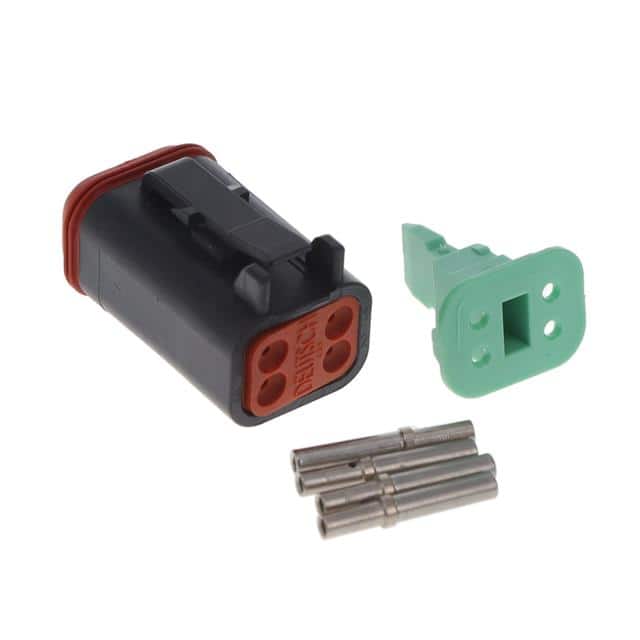 DT06-4S-P012-COMP PLG, 4P, BLK, N, SEAL RET, WEDGE