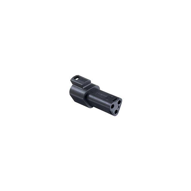 93444-2101 3CCT RECEPTACLE BLACK W SMALL SE