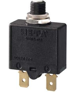 1658-F01-00-P10-D01-12A The E-T-A 1658-F01-00-P10-D01-12A is a thermal circuit breaker designed for overcurrent protection. It features a 12A current rating and supports 240VAC or 28VDC operation.