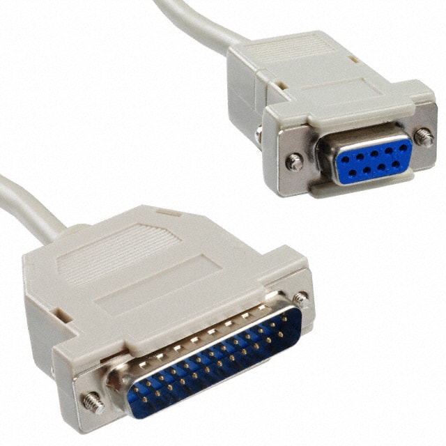 AK128-.25 CABLE ASSY DB09 TO DB25 250MM