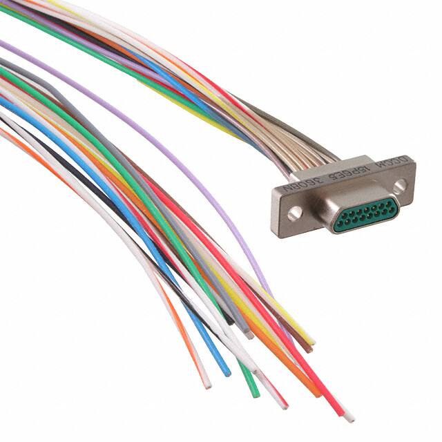 DCCM15P6E5-36.0BN MICRO-D PLUG 15POS WIRE LEAD 36"