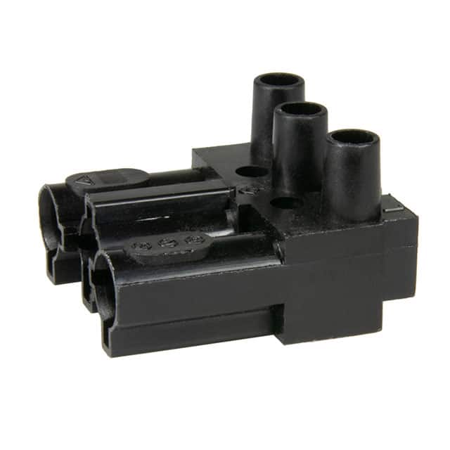 163063 CONN RECEPT 3POS SCREW BLK