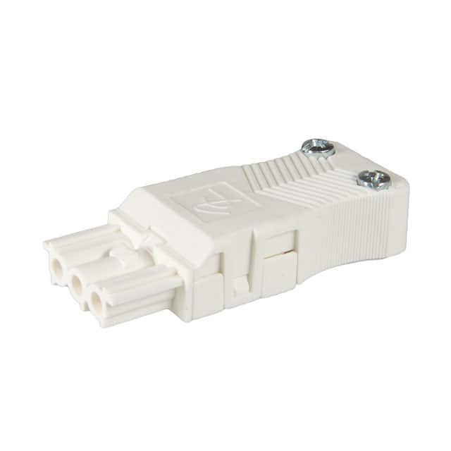 147453 CONN RECEPT 3POS SCREW WHT