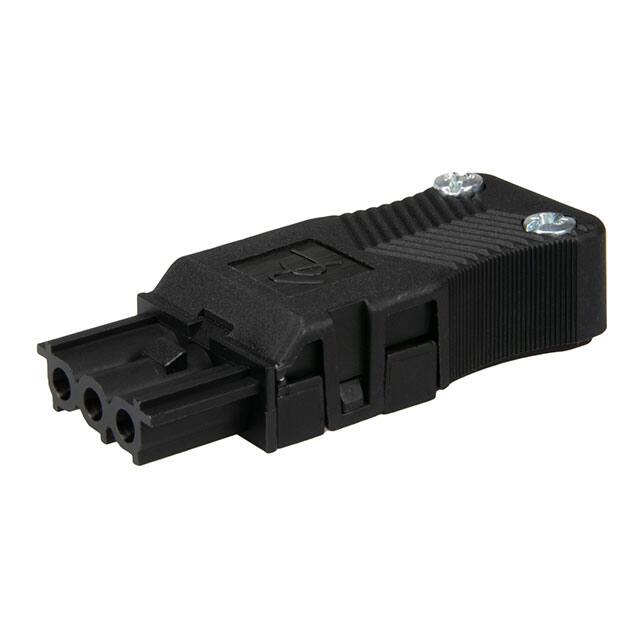 147463 CONN RECEPT 3POS SCREW BLK