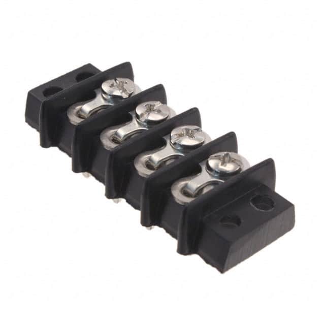 4-140-Y CONN BARRIER STRIP 4CIRC 0.375"