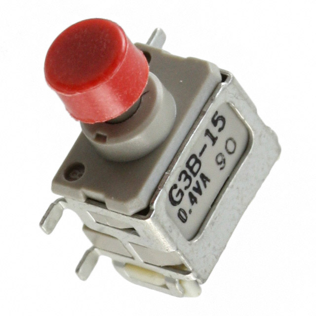 G3B15AH-R-YC The NKK Switches G3B15AH-R-YC is a pushbutton switch featuring an SPDT circuit and a 0.4VA 28V rating. It is designed for surface mount applications with a right-angle orientation.