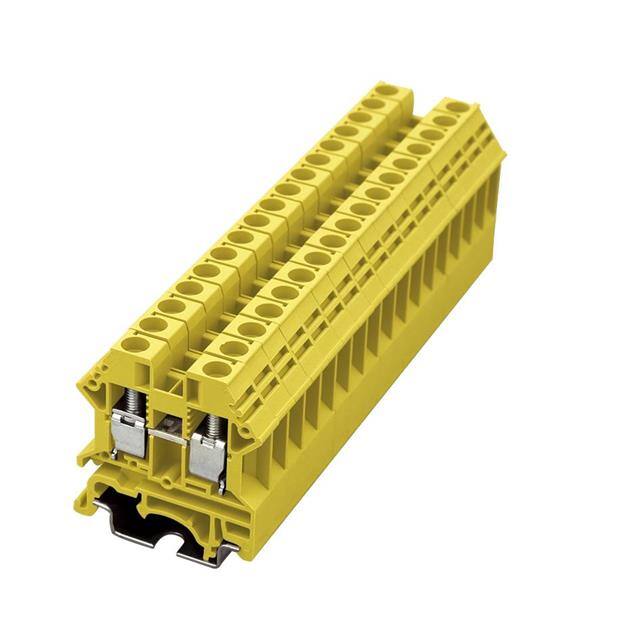 DK6N-YW RAIL TERM BLK FEED THRU 8-20AWG