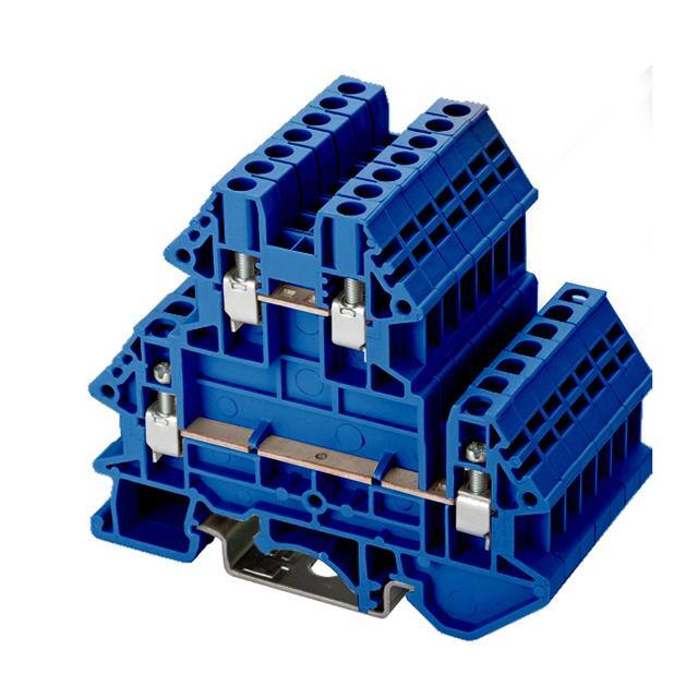 DKK2.5N-BL RAIL TERM BLK FEED THRU 12-22AWG