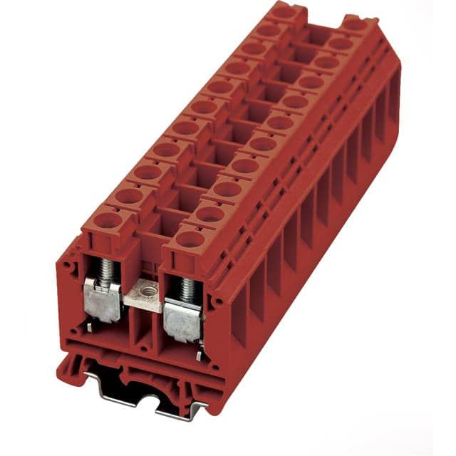 DK16H-RD RAIL TERM BLK FEED THRU 3-14AWG
