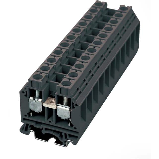 DK16H-BK RAIL TERM BLK FEED THRU 3-14AWG