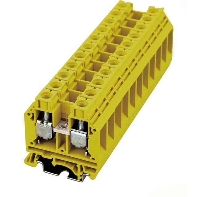 DK16H-YW RAIL TERM BLK FEED THRU 3-14AWG