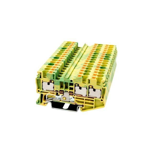 DP4-TN-PE RAIL TERM BLK GROUND, 10-24AWG