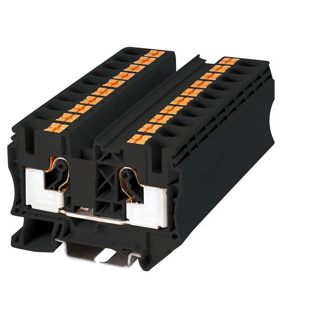 DP10-BK RAIL TERM BLK FEED THRU 6-20AWG
