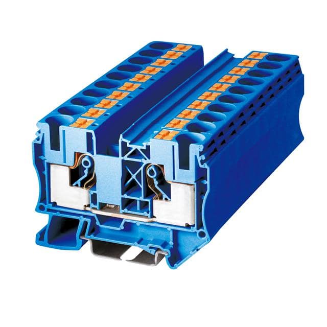 DP10-BL RAIL TERM BLK FEED THRU 6-20AWG