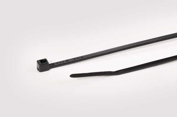 T18R.HB3P This is a HellermannTyton T18R heat-stabilised cable tie designed for high-temperature applications up to 105°C. It features inside serration for secure fastening.