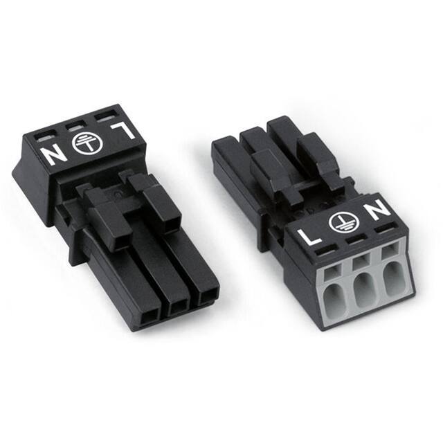 890-203 SOCKET 3-POLE; BLACK