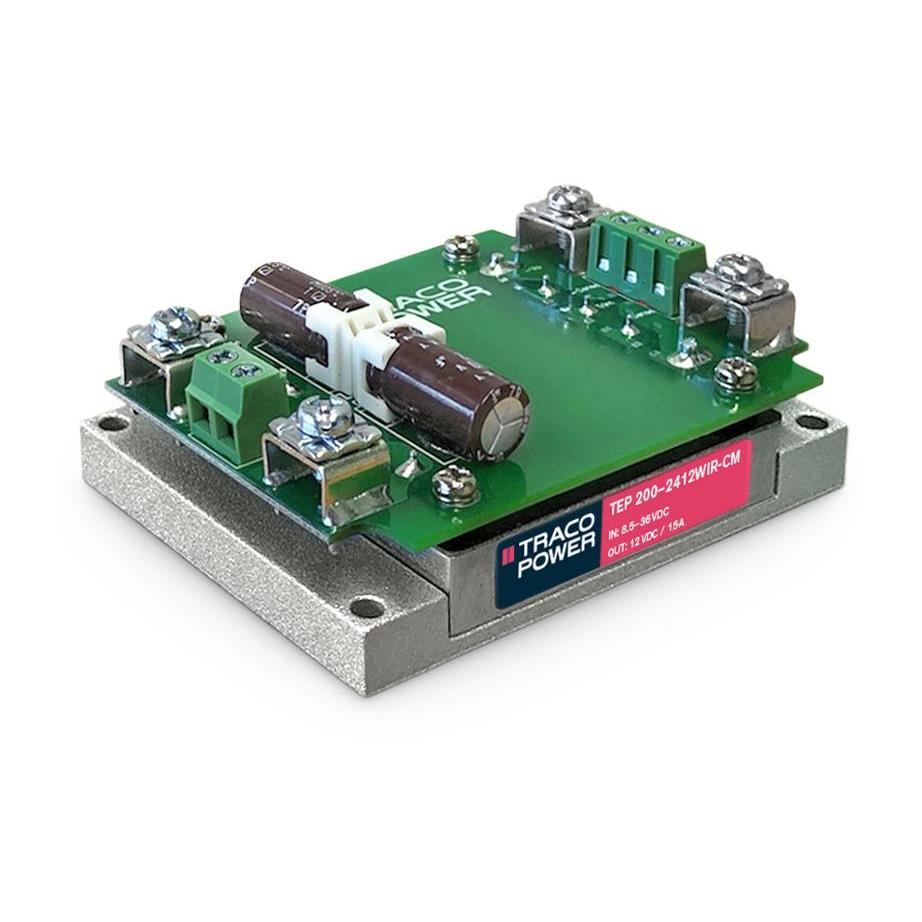 TEP 200-4818WIRCM The Traco Power TEP 200-4818WIRCM is an enclosed DC DC converter with a 48V output and 216W power rating. It features a chassis mount and operates efficiently across a wide temperature range.