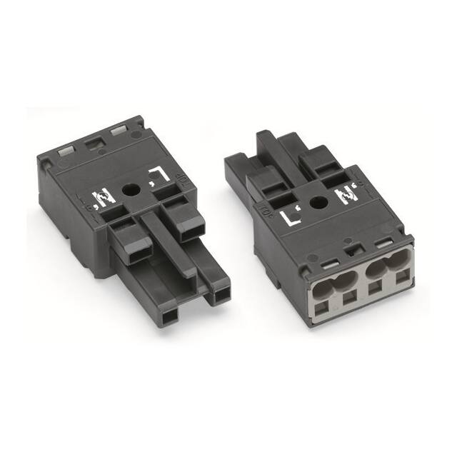 770-1162 SOCKET 2-POLE, DARK GRAY
