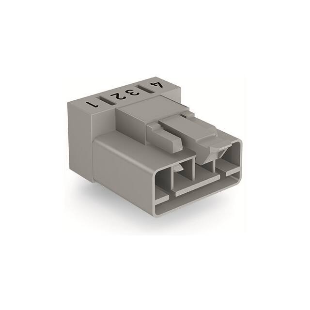 890-854/011-000 PLUG FOR PCBS ANGLED 4-POLE, GRA