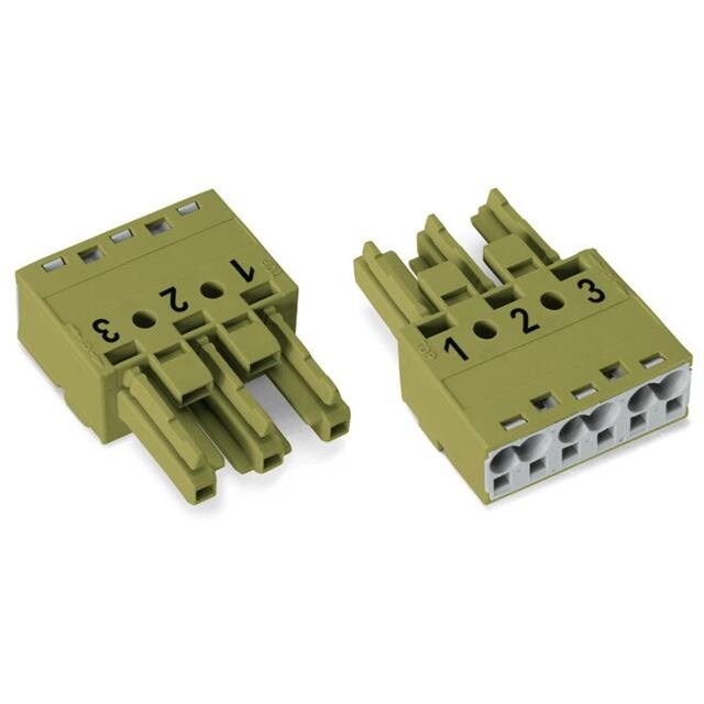 770-263/073-000 SOCKET 3-POLE, LIGHT GREEN