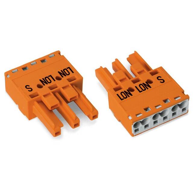 770-1343 SOCKET 3-POLE, ORANGE
