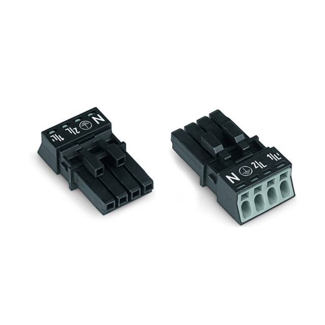 890-204 SOCKET 4-POLE, BLACK