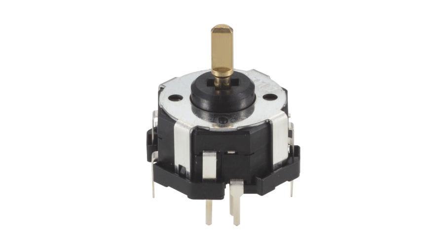 RKJXT1F42001 The RKJXT1F42001 is a 4-directional stick switch with encoder and center-push function from Alps Alpine. It features a 9° operating angle, 30 detents, 15 pulses, and operates from -40°C to +85°C.