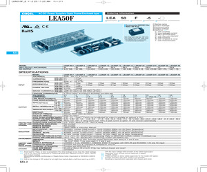 LEA75F-12-S The Cosel LEA75F-12-S is an open frame AC/DC converter providing 12V at 75W. It features PFC and a universal input voltage range.