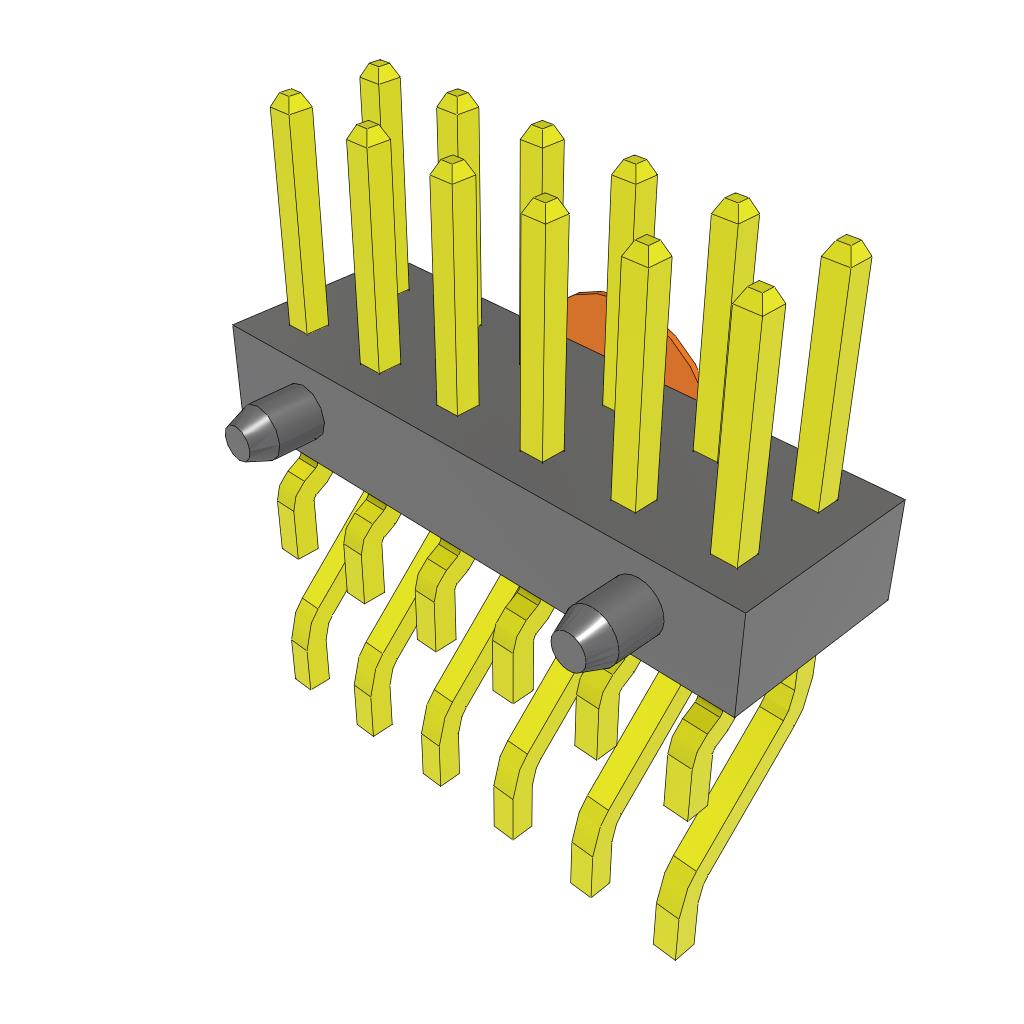 MMT-106-02-F-DH-A-K-TR 12-position surface mount right angle header from Samtec with 2mm pitch, rated 3A.
