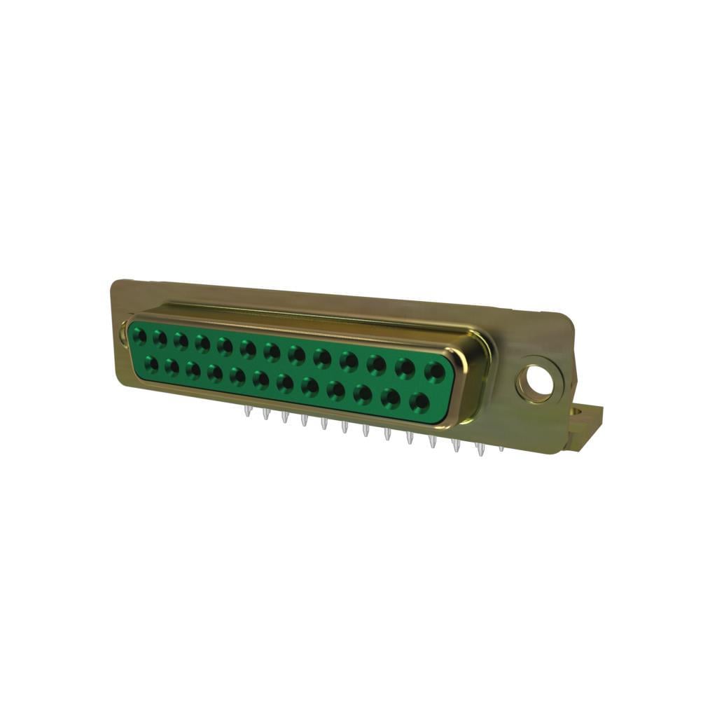 DBM25SN DBM25SN is a 25-position D-Sub receptacle with female sockets and solder cup termination. It features gold-plated contacts and a free hanging mounting style.