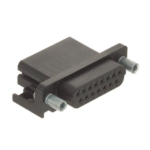747460-5 TE Connectivity 747460-5 is a 15-position D-Sub receptacle with female sockets, right angle through hole mounting, and solder termination.