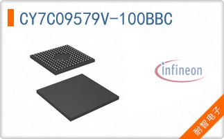 CY7C09579V-100BBC The Infineon CY7C09579V-100BBC is a 1.152Mbit SRAM with a 32K x 36 organization. It operates at 100MHz with a 5ns access time and a 3.3V supply voltage.