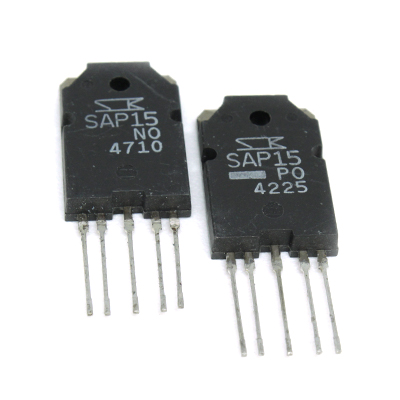 SAP15N-O The Sanken SAP15N-O is an NPN Darlington transistor with a 160V voltage rating and 15A current rating. It comes in a TO-3P package.
