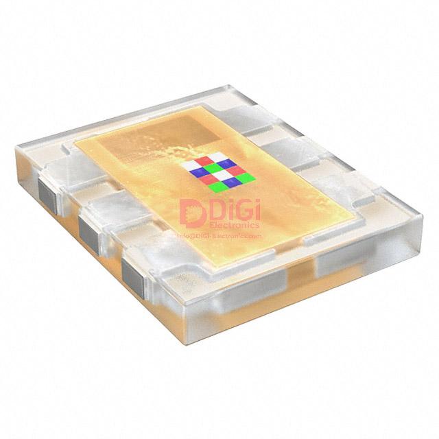 TCS3414CS The Osram TCS3414CS is a digital color sensor with 16-bit resolution, designed to accurately derive chromaticity and illuminance. It features an I2C output and operates within a 2.7V to 3.6V range.