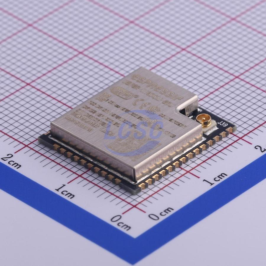 ESP32-WROOM-32U-N4 The Espressif Systems ESP32-WROOM-32U-N4 is an RF transceiver module supporting WiFi and Bluetooth connectivity. It operates in the 2.4GHz band and is designed for surface mount applications.