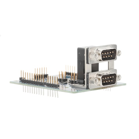 OM13099UL The OM13099UL is a dual CAN-FD shield board from NXP Semiconductors designed for Arduino platforms. It provides CANbus interface functionality.