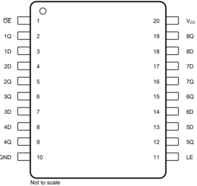 SN74LV373APWR The SN74LV373APWR from Texas Instruments is an octal transparent D-type latch with 3-state outputs. It operates from a 2V to 5.5V supply voltage and features a maximum clock frequency of 70MHz.