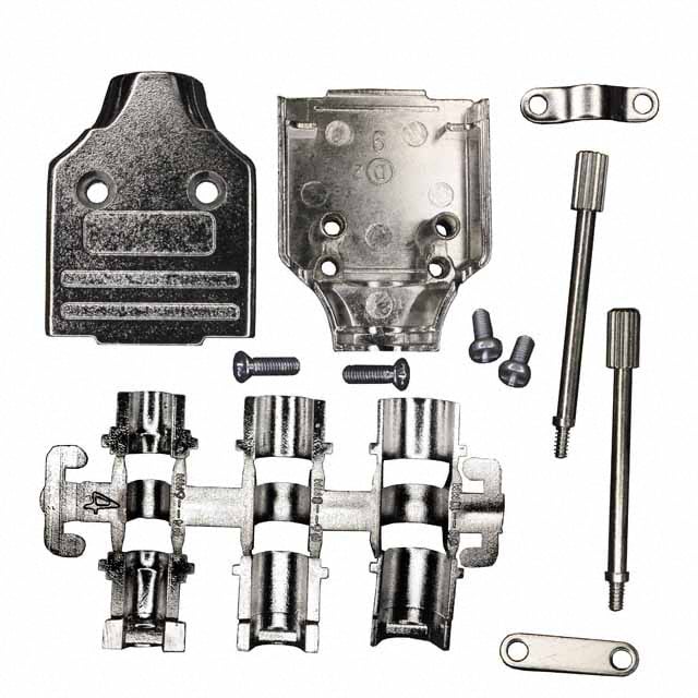 952-009-030R121 NorComp Inc. 952-009-030R121 is a two-piece shielded D-Sub backshell for 9-position connectors with a 180° cable exit. It is made of zinc with nickel over copper plating and includes assembly hardware and strain relief.