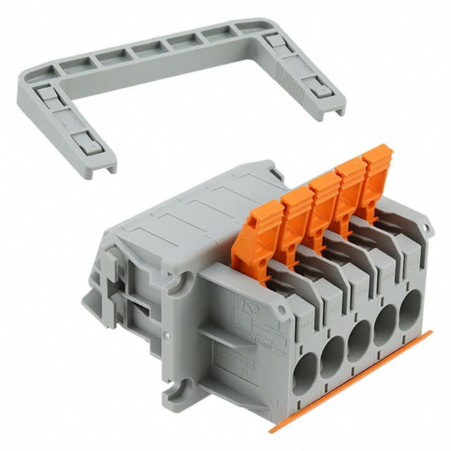 1821083 TERM BLK PUSH IN CLMP 5POS GRAY